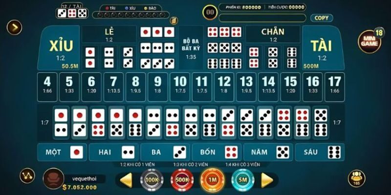 Bàn cược tài xỉu trên mạng