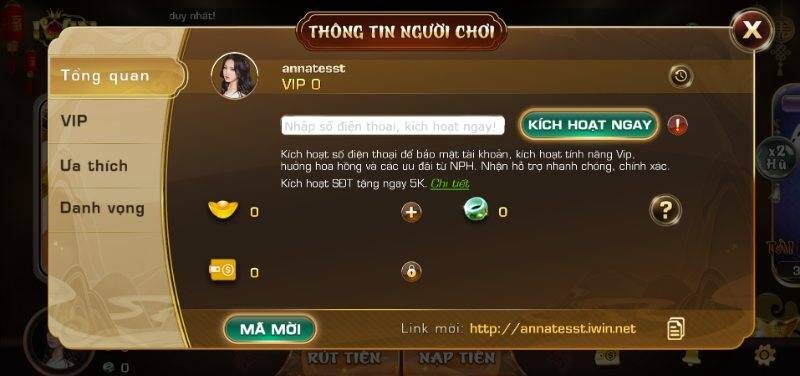  tài khoản iWin 
