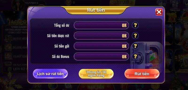 Thông tin rút tiền 68 game bài