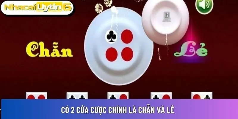 Có 2 cửa cược chính là Chẵn và Lẻ 