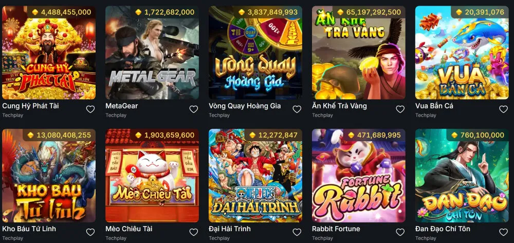 Kho game nổ hũ đang dạng với 600 trò chơi khác nhau