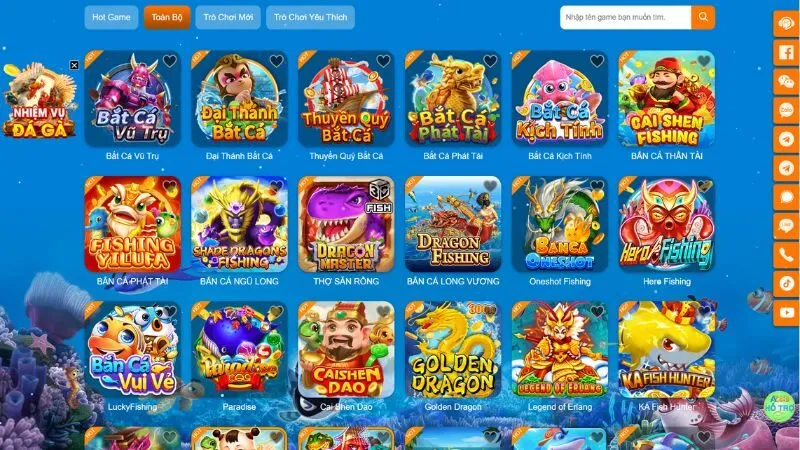 Kho game bắn cá tại AZ888 đồ sộ, phong phú