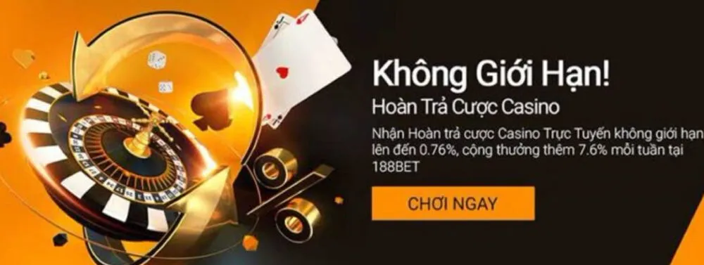 Chính sách hoàn trả tại 188Bet áp dụng cho mọi sảnh cược