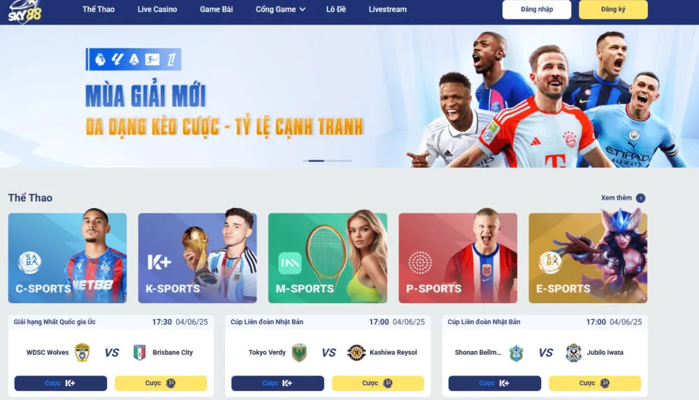 Sky88 hợp tác với nhiều nhà cung cấp sảnh cược uy tín